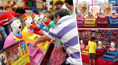 4 FUNTASTIC LAUGHING CLOWNS GAME SET - Great for Corporate Events, Shopping Centres, Parties & Private Functions.